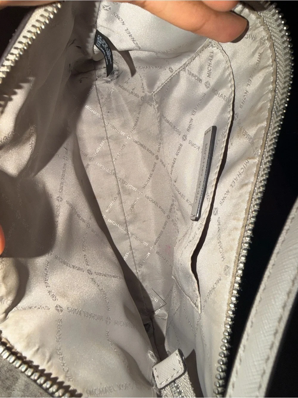 Michael Kors Gray MK Signature Crossbody Bag